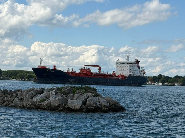Freighter Passing the Canadian Customs location on Walpole Island